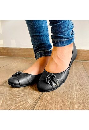Calzado Casual Dama Zapato Baletas Mujer Karla Chacon Regina Negro