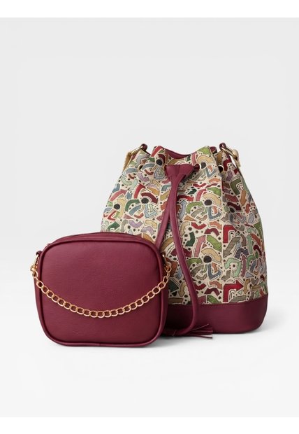 Set Dos Piezas Combo Bolso Mediano Y Manos Libres Karla Chacon