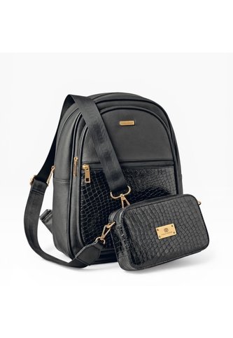 Combo Set Morral Nely + Manos Libres Evah Karla Chacon Negro KARLA CHACON