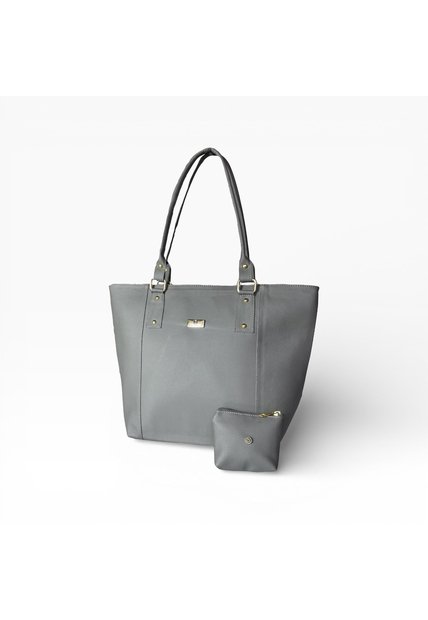 Bolso Mochila Bucket Dama Cartera Mujer Karla Chacon Mila Gris