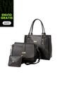 Set De Bolsos Para Mujer Bolso Tote Crez, Bolso Manos Libres Lady, Monedero Karla Chacon Negro de KARLA CHACON