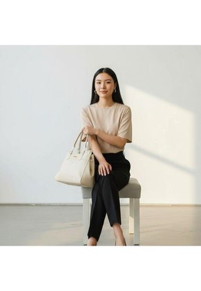 Bolso Cartera Doble Funcion Dama Mujer Karla Chacon Naza Beige