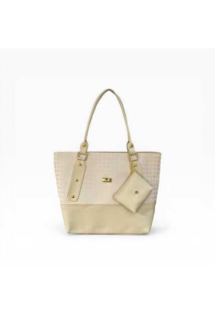 Bolso Tote Elegante Para Mujer Con Monedero Karla Chacon Gala Beige