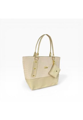 Bolso Tote Elegante Para Mujer Con Monedero Karla Chacon Gala Beige