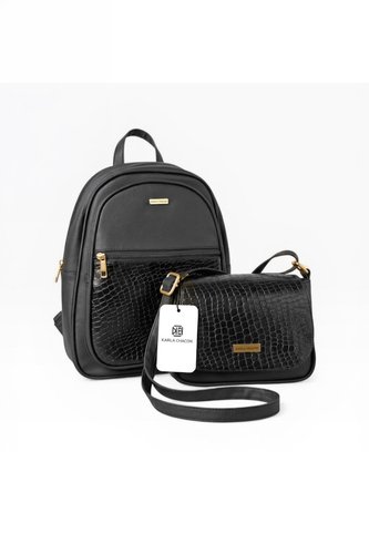 Combo Set Morral Nely + Manos Libres Lara Karla Chacon Negro KARLA CHACON