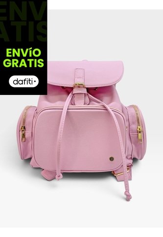 Bolso Maletin Morral Casual Para Mujer Con Herrajes Dorado Karla Chacon Abby Rosa KARLA CHACON
