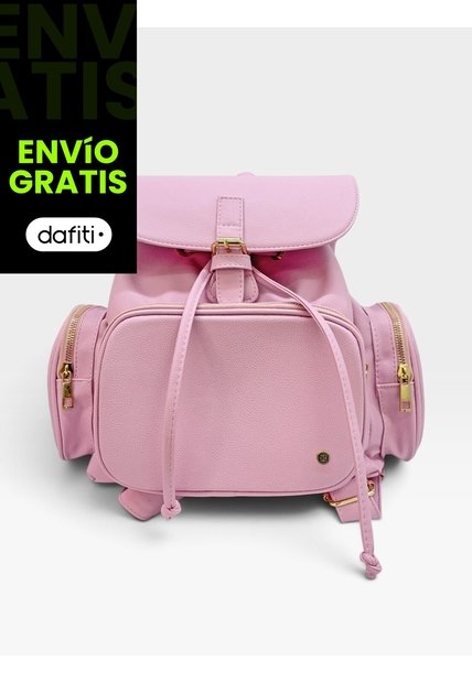 Bolso Maletin Morral Casual Para Mujer Con Herrajes Dorado Karla Chacon Abby Rosa