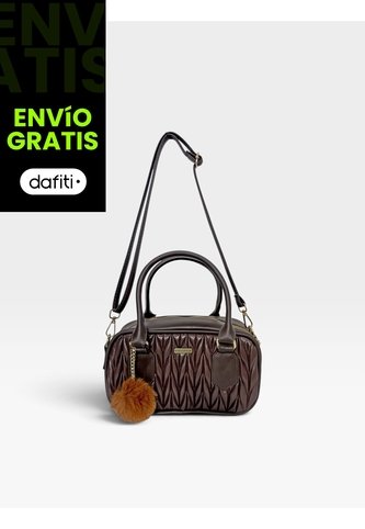 Bolso Boston Tipo Bowling De Mano Con Strap Y Accesorio Karla Chacon KARLA CHACON