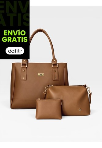 Set De Tres Piezas Combo Tote + Manos Libres + Monedero Karla Chacon KARLA CHACON