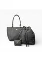 Combo De Tres Piezas Bolso Shopper Manos Libres Y Monedero Karla Chacon Negro de KARLA CHACON