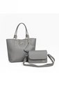 Set De Bolsos Para Mujer Bolso Tote Mila + Bolso Manos Libres Nova + Monedero Karla Chacon Gris de KARLA CHACON