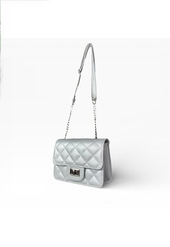 Bolso Satchel Bandolera Manos Libres De Dama Mujer Karla Chacon Sanz Plateado KARLA CHACON