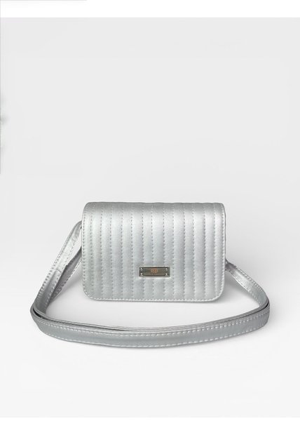 Bolso Bandolera Cartera Manos Libres Dama Mujer Karla Chacon Baru Plata