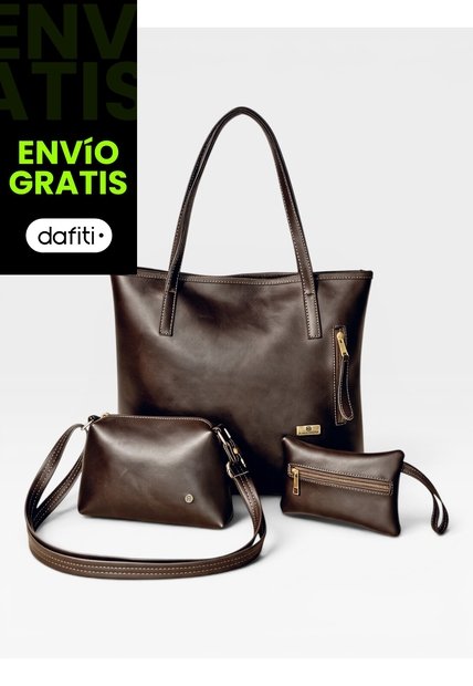Set De Tres Piezas Bolso Tote + Bandolera + Monedero Karla Chacon