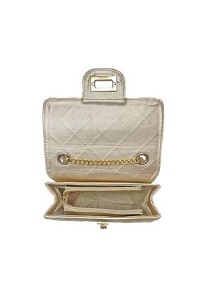 Bolso Manos Libres Satchel De Dama Bandolera Mujer Karla Chacon Sanz Dorado