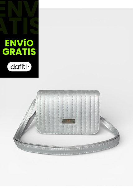 Bolso Bandolera Cartera Manos Libres Dama Mujer Karla Chacon Baru Plata