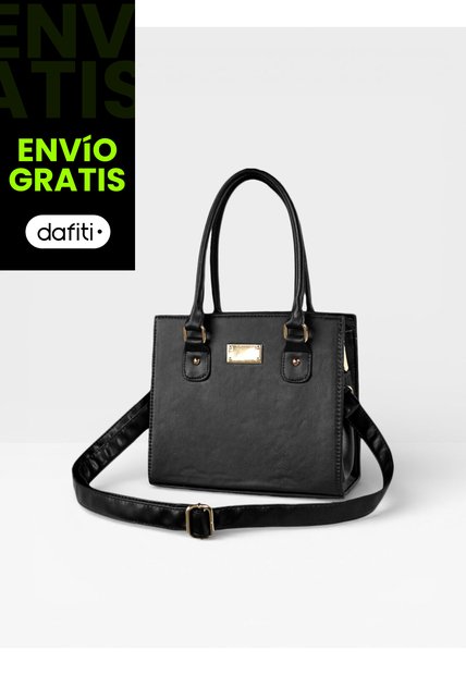 Bolso Cartera Doble Funcion De Dama Mujer Con Strap Desmontable Karla Chacon Jess Negro