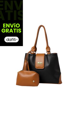 Bolso De Hombro Cartera Dama Con Monedero Luna Negro KARLA CHACON