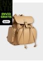 Bolso Maletin Morral Casual Para Mujer Con Herrajes Dorado Karla Chacon Abby Arena de KARLA CHACON