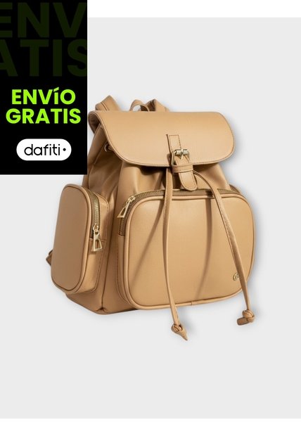 Bolso Maletin Morral Casual Para Mujer Con Herrajes Dorado Karla Chacon Abby Arena