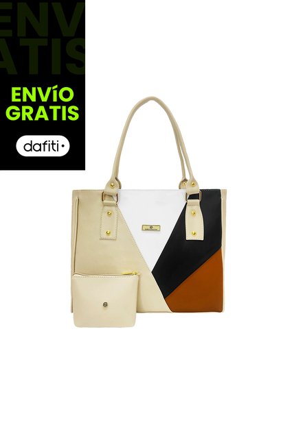 Bolso Dama Cartera Mujer Karla Chacon Olga Beige