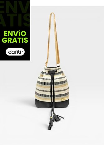 Bolso Manos Libres Bucket Dama Mujer Karla Chacon Aria Negro KARLA CHACON