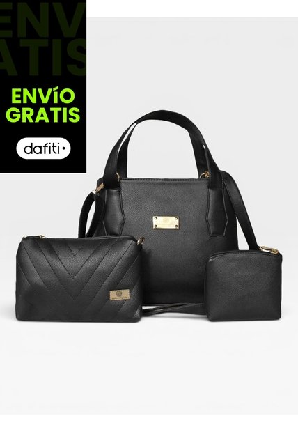 Cartera Bolso Mujer Dama Karla Chacon Fany Negro