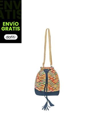 Bolso Manos Libres Bucket Dama Mujer Karla Chacon Aria Azul KARLA CHACON