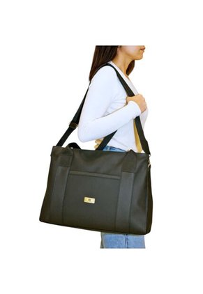 Combo De Tres Piezas Shopper Manos Libres Y Monedero Karla Chacon Negro