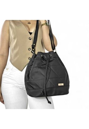 Combo De Tres Piezas Bolso Shopper Manos Libres Y Monedero Karla Chacon Negro