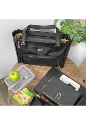 Bolso Tote Con Cosmetiquera Karla Chacon Niah Negro