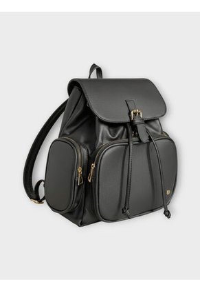 Bolso Morral Maleta Casual Para Mujer Con Herrajes Dorados Karla Chacon Abby Negro