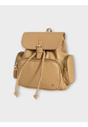 Bolso Maletin Morral Casual Para Mujer Con Herrajes Dorado Karla Chacon Abby Arena