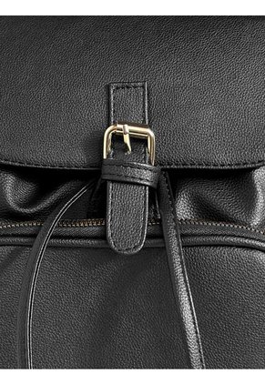 Bolso Morral Maleta Casual Para Mujer Con Herrajes Dorados Karla Chacon Abby Negro