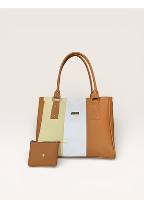 Set De Bolsos Para Mujer Tote Gera + Bolso Manos Libres Cuba+ Monedero Karla Chacon Miel