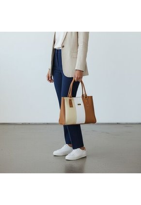 Set De Bolsos Para Mujer Tote Gera + Bolso Manos Libres Cuba+ Monedero Karla Chacon Miel