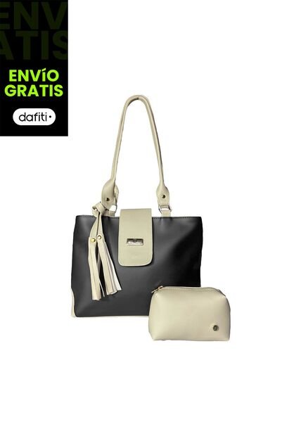 Bolso De Hombro Cartera Dama Con Monedero Luna Beige