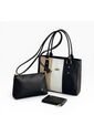 Set De Bolsos Para Mujer Tote Gera + Bolso Manos Libres Cuba+ Monedero Karla Chacon Negro de KARLA CHACON