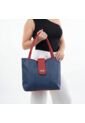Bolso Cartera Mujer Dama Karla Chacon Line Azul Con Cosmetiquera de KARLA CHACON