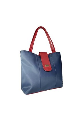 Bolso Cartera Mujer Dama Karla Chacon Line Azul Con Cosmetiquera