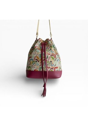 Bolso Manos Libres Bucket Dama Mujer Karla Chacon Aria Vino