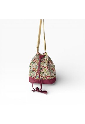 Bolso Manos Libres Bucket Dama Mujer Karla Chacon Aria Vino