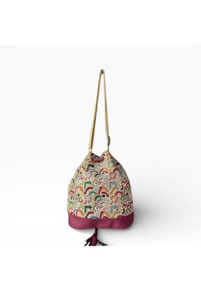 Bolso Manos Libres Bucket Dama Mujer Karla Chacon Aria Vino