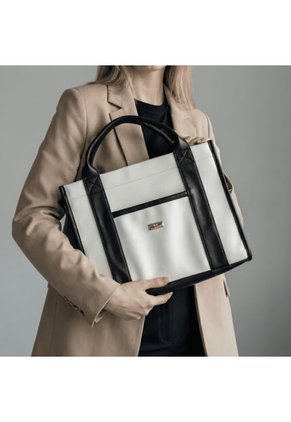 Bolso Dama Cartera Mujer Doble Funcion Eidy Beige