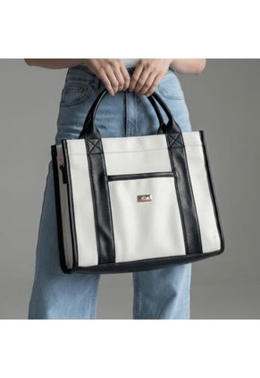 Bolso Dama Cartera Mujer Doble Funcion Eidy Beige