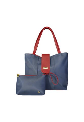 Bolso Cartera Mujer Dama Karla Chacon Line Azul Con Cosmetiquera KARLA CHACON