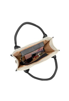 Bolso Dama Cartera Mujer Doble Funcion Eidy Beige