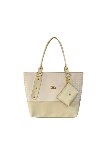 Bolso Tote Elegante Para Mujer Con Monedero Karla Chacon Gala Beige