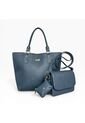 Set De Bolsos Para Mujer Bolso Tote Mila + Bolso Manos Libres Nova + Monedero Karla Chacon Azul de KARLA CHACON