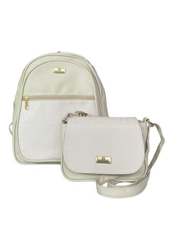 Combo Set Morral Nely + Manos Libres Lara Karla Chacon Beige KARLA CHACON